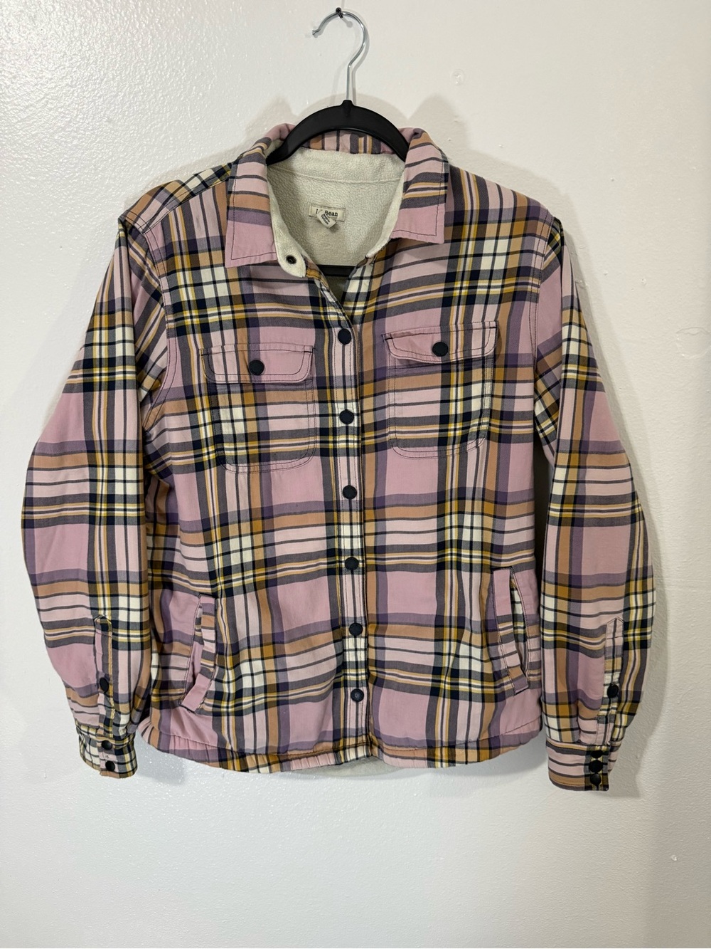 L.L. Bean Pink Plaid Utility Jacket